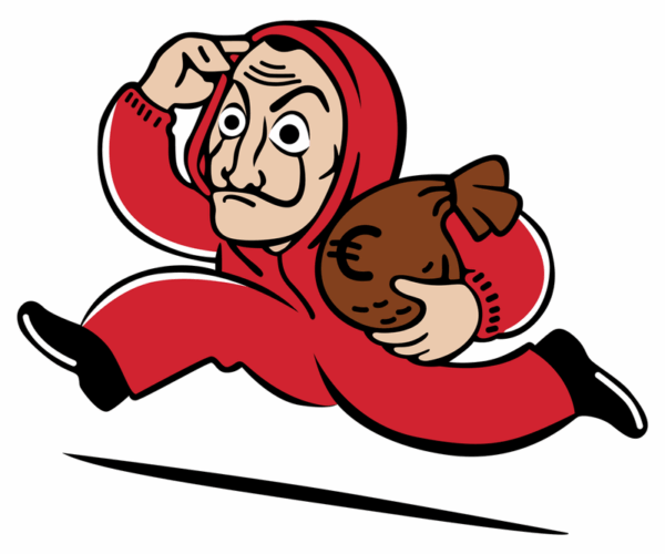 Professor Running with Money Bag - Heist Escape