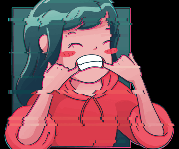 Glitch Girl - Pixelated Smile