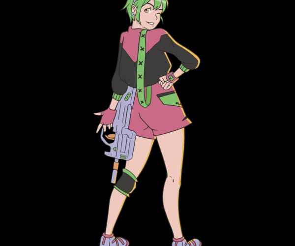 Neon Punk Girl - Cyber City Shooter