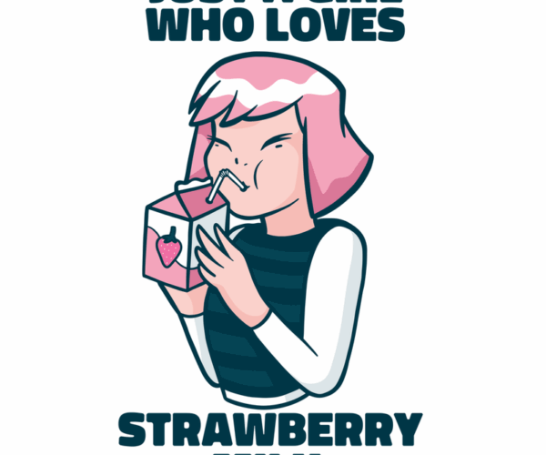 Strawberry Milk Girl - Kawaii Cute Design