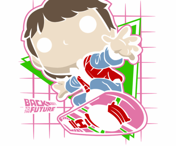 Marty McFly - 80s Retro Skateboard Ride