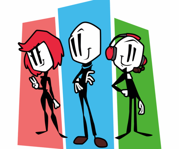 Stick Figure Trio - Colorful Crew