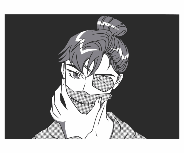 Masked Figure - Cyberpunk Anime Style