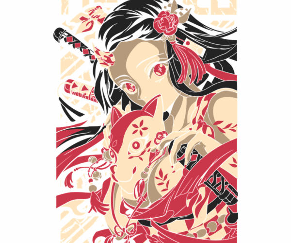 Nezuko Kamado - Demon Slayer Retro Art