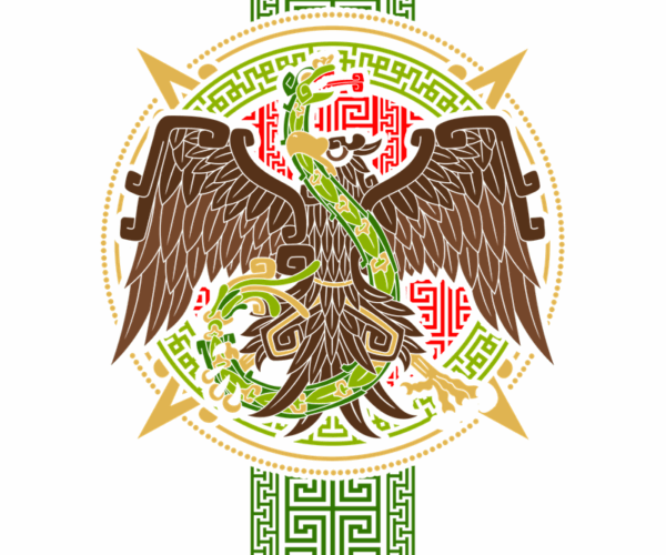 Aztec Eagle - Celestial Serpent Embrace