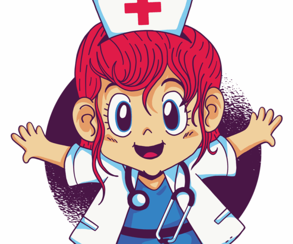 Cheerful Nurse - Kawaii Anime Style