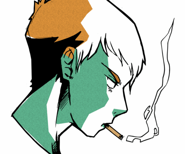 Brooding Gent - Retro Comic Style