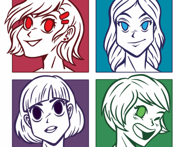 Anime Girl Faces - Mood Board