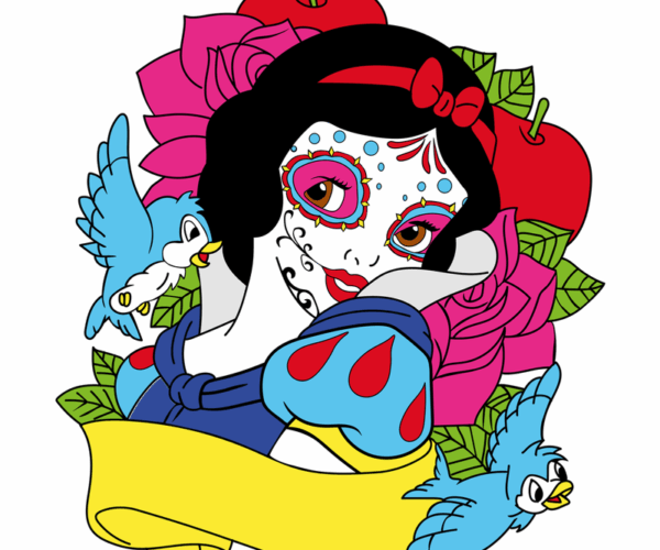 Snow White Sugar Skull - Day of the Dead Fusion