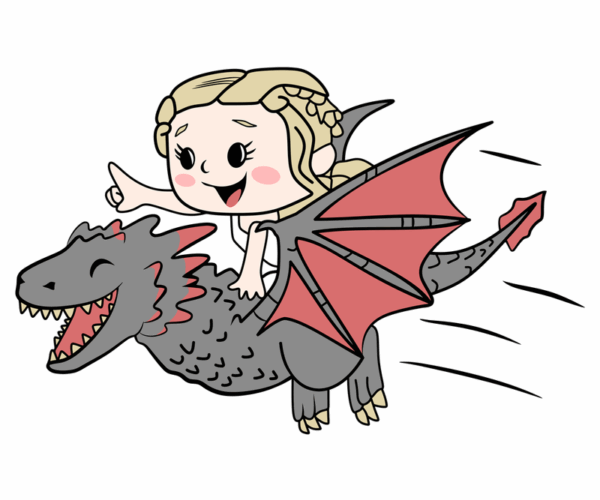 Daenerys Targaryen's Dragon Ride - Chibi Style