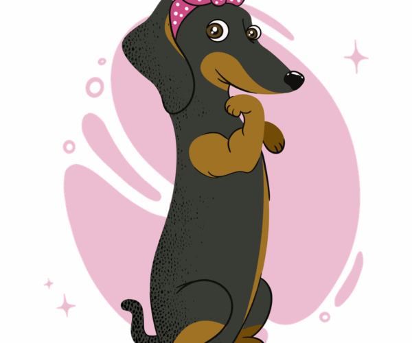 Strong Girl Dachshund - Pink Power Pup
