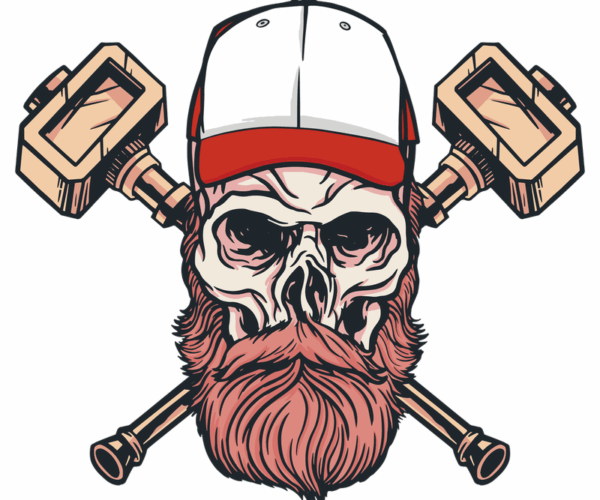 Skullduggery - Bearded Skull with Wrenches