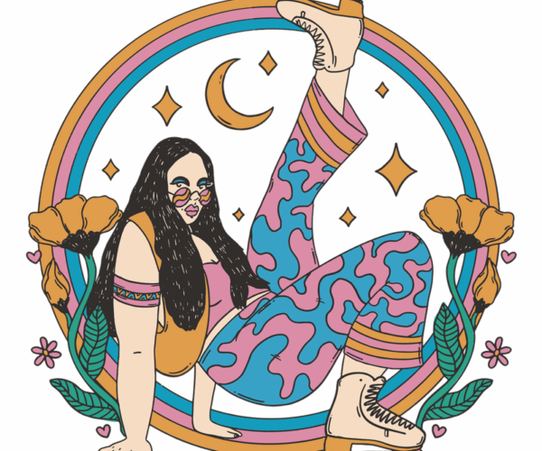 Roller Girl - Retro Rainbow Vibe