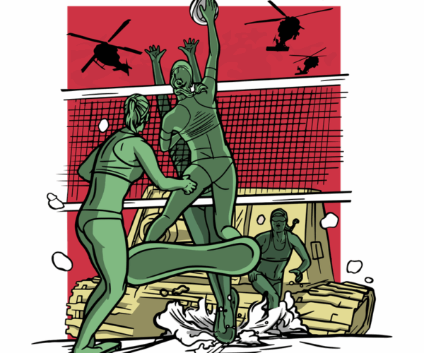 Beach Volleyball Warfare - Military Green Edition