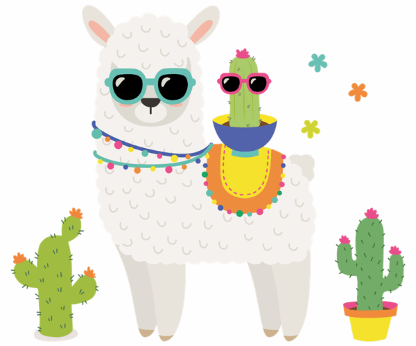 Llama with Cactus Sunglasses - Desert Oasis Vibes