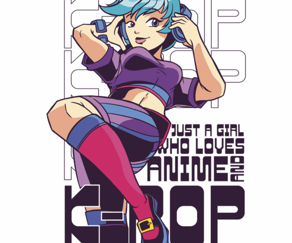 K-Pop Anime Girl - Headphones Vibes