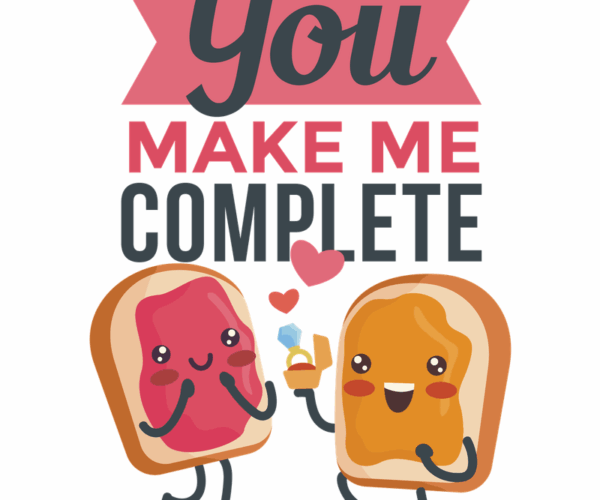 Peanut Butter & Jelly Toast Love - Valentine's Day Pun