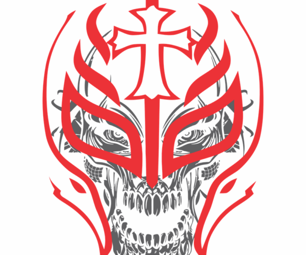 Luchador Skull - Crimson Cross
