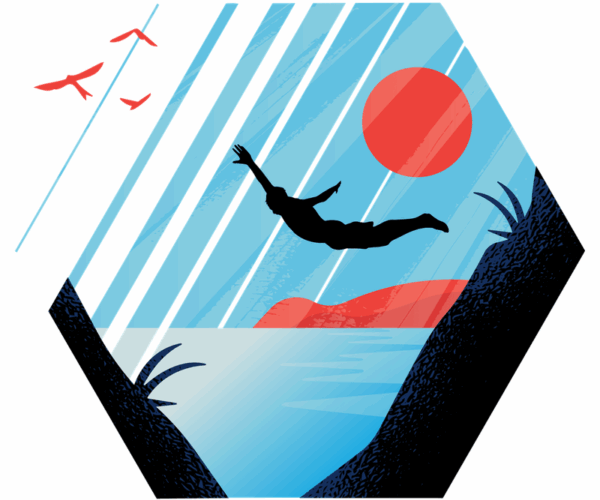 Leap of Faith - Ocean Sunset