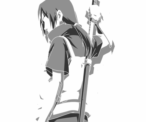 Itachi Uchiha - Monochrome Anime Portrait