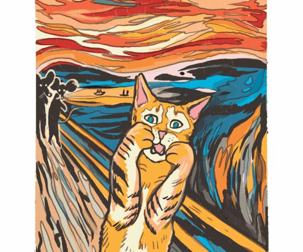 Cat Scream - Edvard Munch Parody