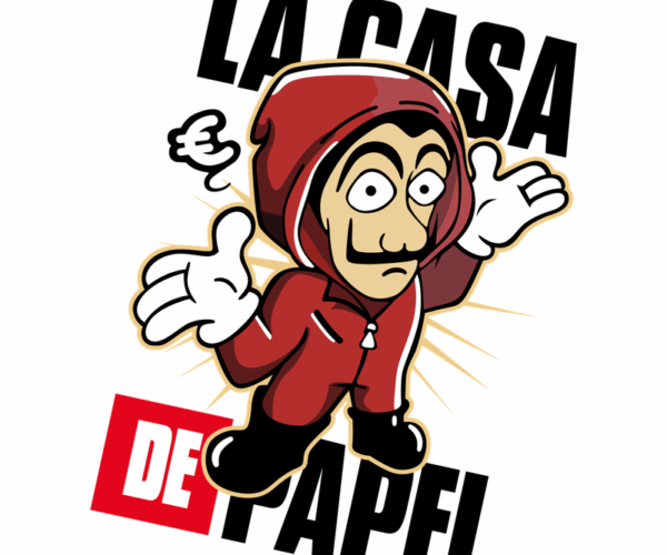 Professor in Red Jumpsuit - Money Heist Fan Art