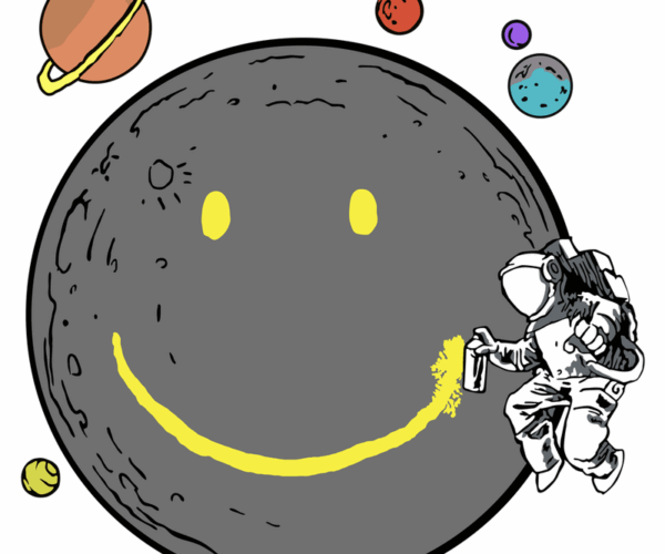 Smiley Moon - Cosmic Graffiti