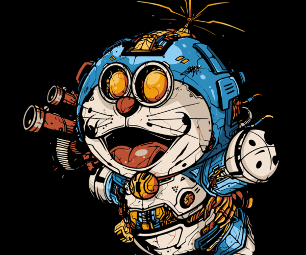 Doraemon Mech - Retro-Futuristic Fusion