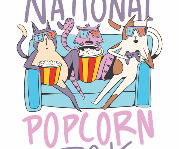 National Popcorn Day - Cat Movie Night