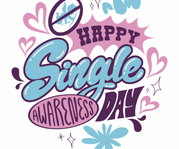 Happy Single Awareness Day - Celebratory Doodle Art