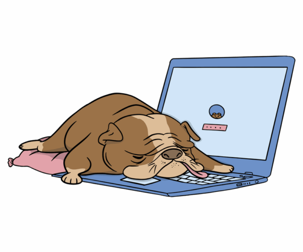 Bulldog Naptime - Laptop Overload