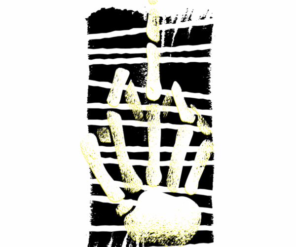 Skeletal Middle Finger - Gritty Rebellion
