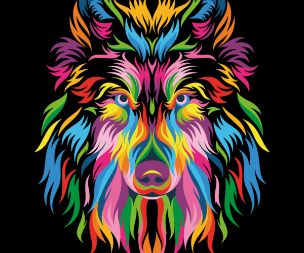 Rainbow Bear - Psychedelic Portrait