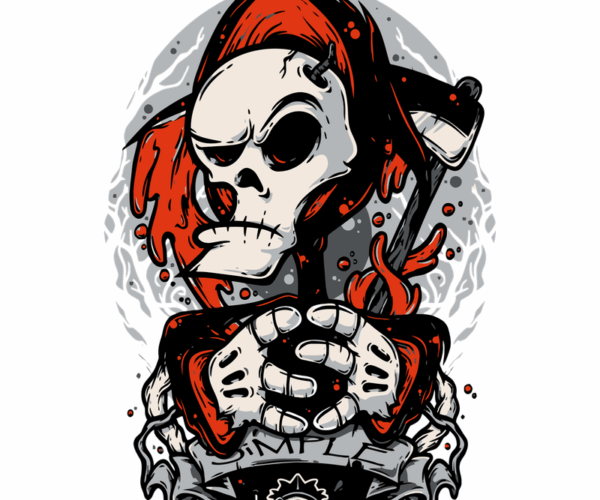 Grim Reaper Skull - Blood Splashed Edition