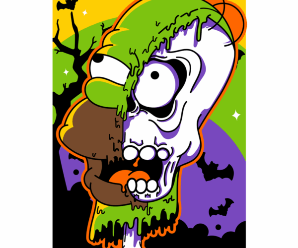 Simpsons Zombie - Spooky Halloween