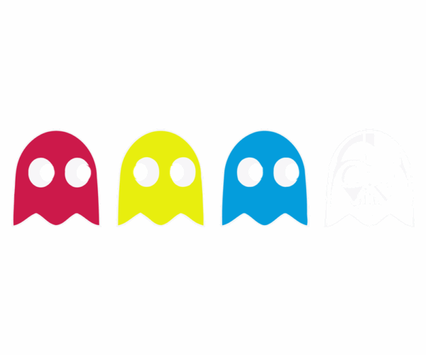 Pac-Man Ghosts & Darth Vader - Retro Gaming Mashup