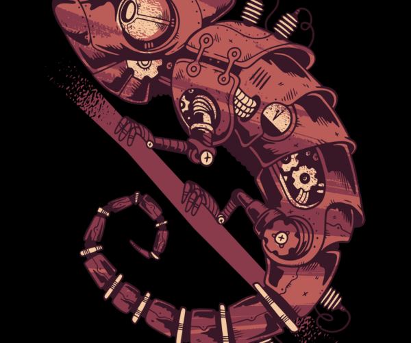 Steampunk Chameleon - Cogs & Gears