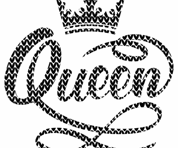 Queen Knitted Crown - Regal Typography