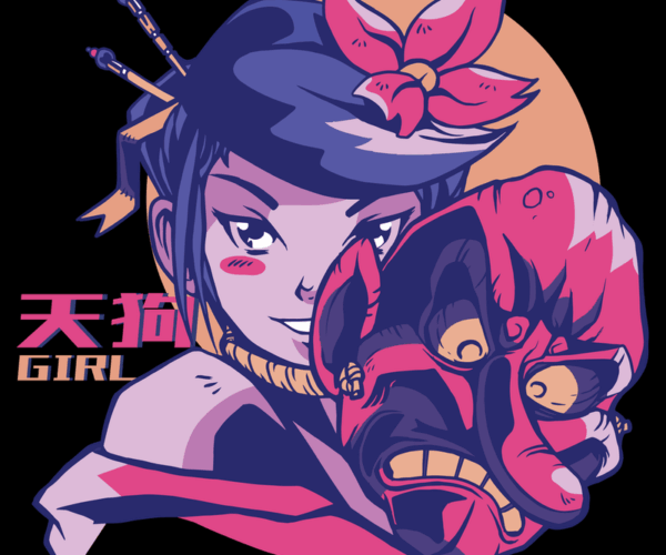Celestial Girl - Oni Mask Embrace