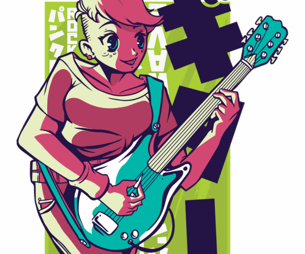 Rock Chick Guitarist - Electric Vibes