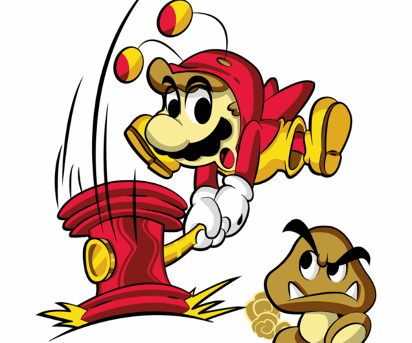 Hammer-Wielding Mario - Retro Gaming Action