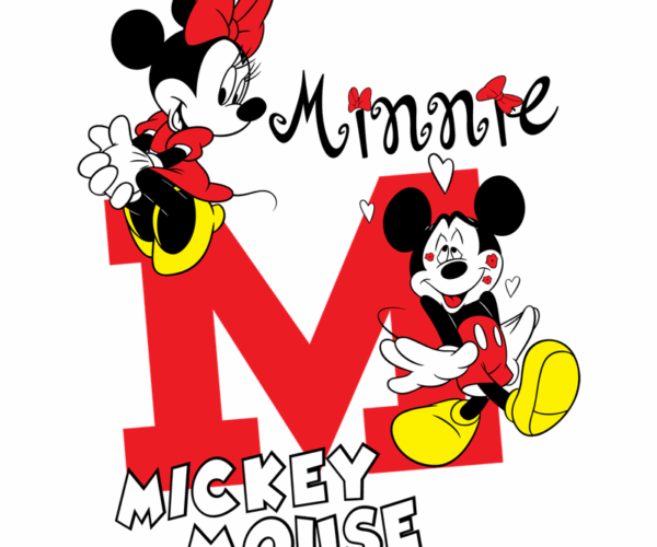 Mickey and Minnie Mouse - Love Letter M