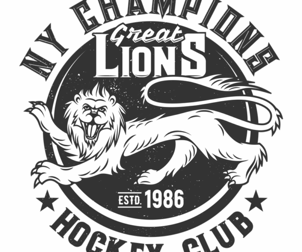 Hockey Lion Emblem - Vintage Team Glory