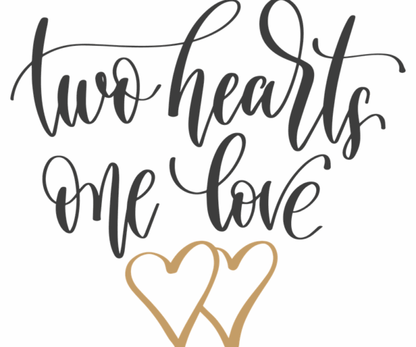 Two Hearts - Calligraphic Love