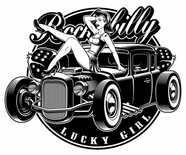 Rockabilly Siren - Hot Rod Car Art