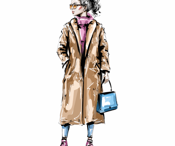Fashionable Lady - Trench Coat Style