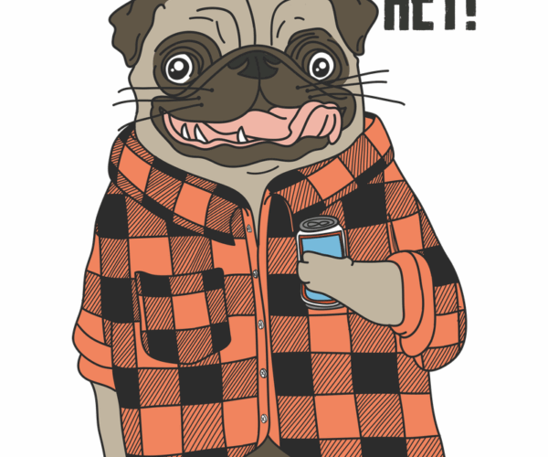 Hipster Pug - Beer Buddy