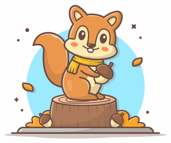 Autumn Squirrel - Acorn Harvest