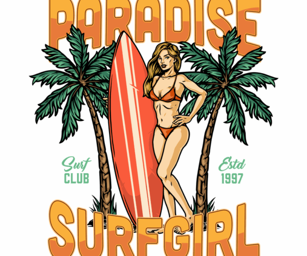Surf Girl - Tropical Paradise Design