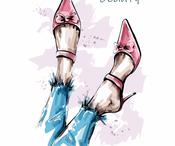 Pink Heels - Fashion Illustration